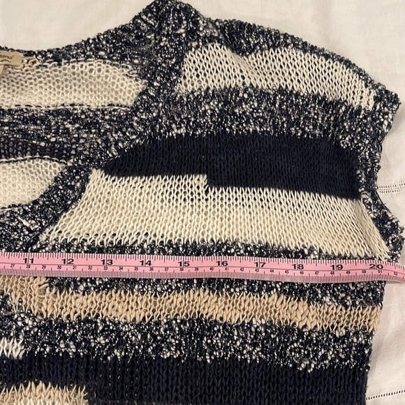Lucky Brand striped cap sleeve open knit sweater, Sz M - Picture 13 of 14